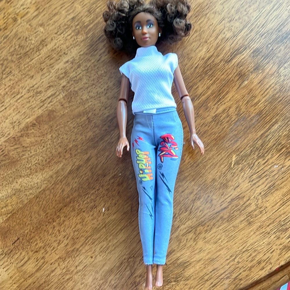 Hip Hop 11" Doll  Brown Hair Jointed arms and legs Used